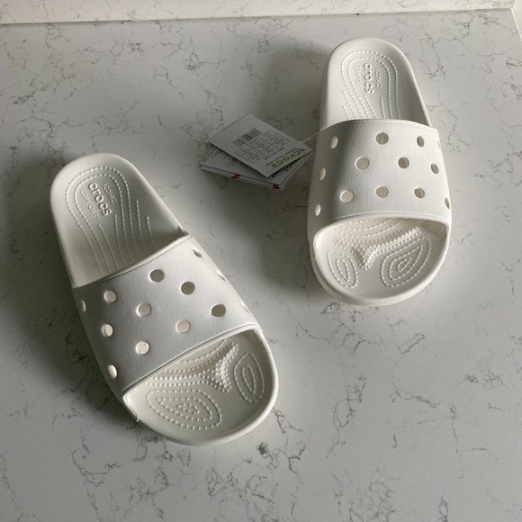 NWT Crocs Classic Slide White Summer Men\'s Sandals Size 6 main image 11